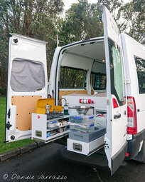 Morning coffee at the van.